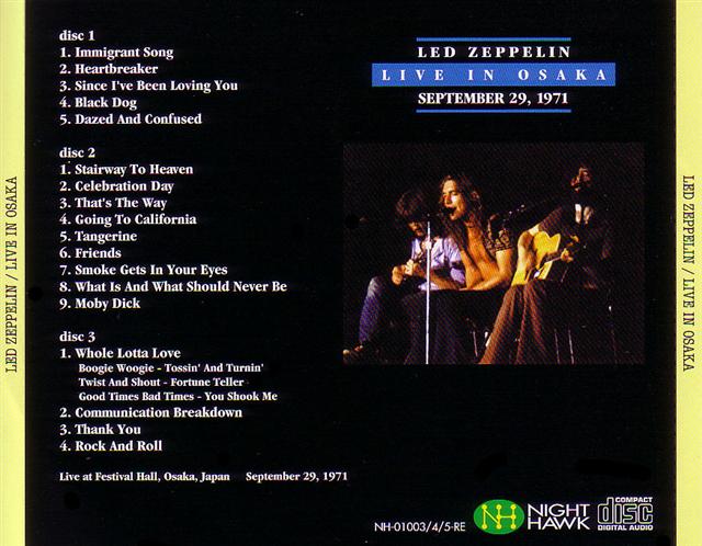 Led Zeppelin / Live In Osaka / 3CD – GiGinJapan